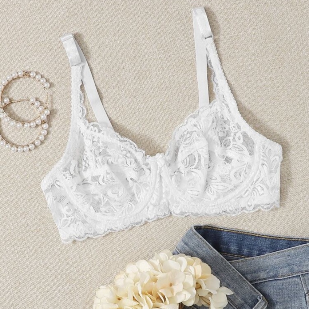 White lace bra